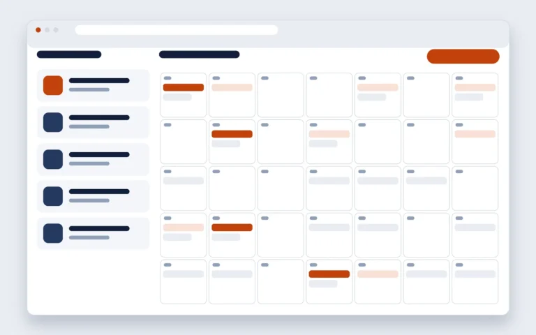 Tela ilustrativa do case fictício: calendário de consultas