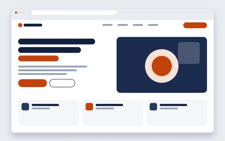 Tela ilustrativa do case fictício: topo da landing page