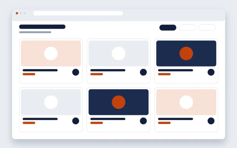 Tela ilustrativa do case fictício: vitrine de produtos